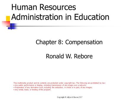 Human Resources Administration in Education