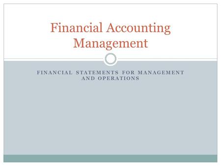 Financial Accounting Management
