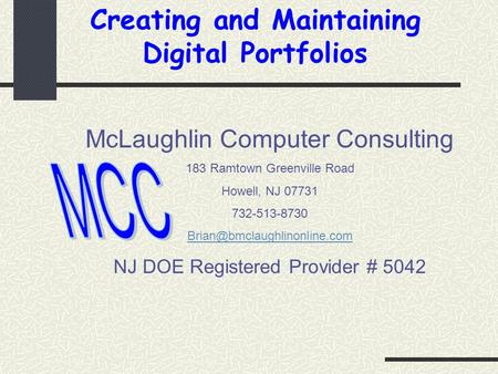 Creating and Maintaining Digital Portfolios