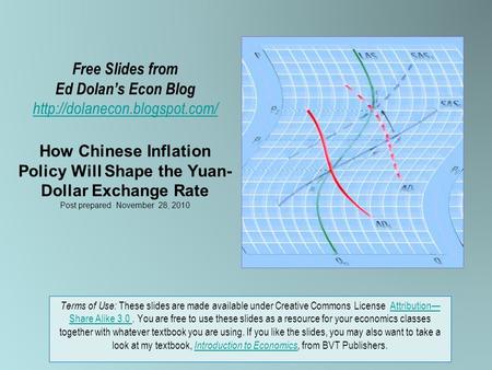 Free Slides from Ed Dolans Econ Blog  How Chinese Inflation Policy Will Shape the Yuan- Dollar Exchange Rate Post prepared.