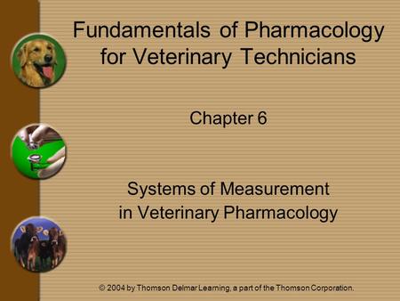 © 2004 by Thomson Delmar Learning, a part of the Thomson Corporation. Fundamentals of Pharmacology for Veterinary Technicians Chapter 6 Systems of Measurement.