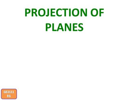 PROJECTION OF PLANES.