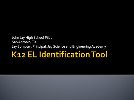 K12 EL Identification Tool