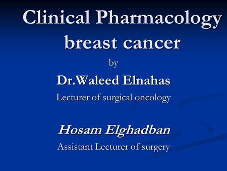 Clinical Pharmacology breast cancer