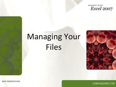 COMPREHENSIVE Managing Your Files. XP Objectives Develop file management strategies Explore files and folders Create, name, copy, move, and delete folders.