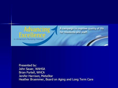 Presented by: John Sauer, WAHSA Brian Purtell, WHCA Jenifer Harrison, MetaStar Heather Bruemmer, Board on Aging and Long Term Care.