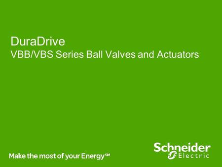 DuraDrive VBB/VBS Series Ball Valves and Actuators