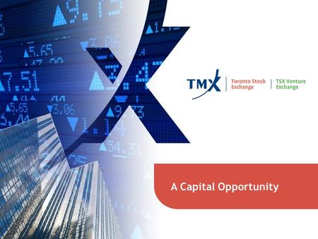 A Capital Opportunity 1. Disclaimer 2 © 2012 TSX Inc. All rights reserved. Do not sell or modify without the prior written consent of TSX Inc. This document.