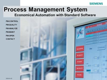 Process Management System Economical Automation with Standard Software