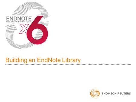 Building an EndNote Library. EndNote Fundamentals EndNote is a reference organizer Build a library of references Cite references and generate bibliographies.