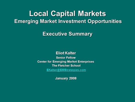 Center for Emerging Market Enterprises
