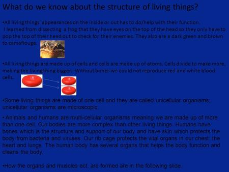 What do we know about the structure of living things?