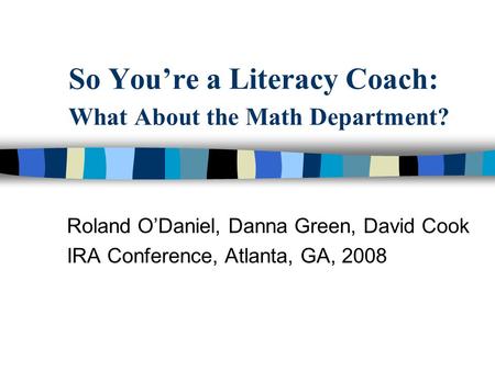 So You’re a Literacy Coach: What About the Math Department?