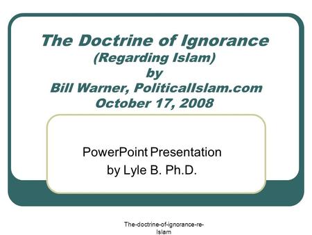 PowerPoint Presentation by Lyle B. Ph.D.