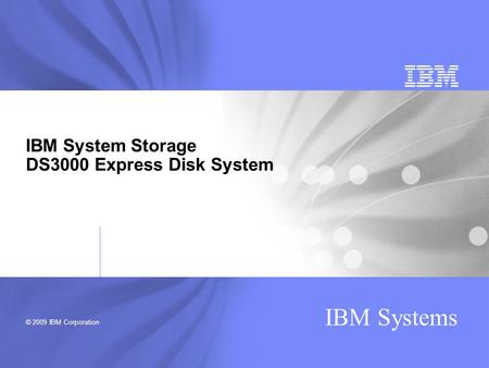 IBM System Storage DS3000 Express Disk System