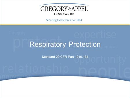 Standard 29 CFR Part 1910.134 Respiratory Protection.