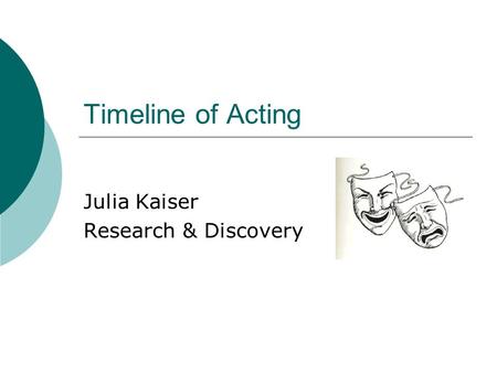 Timeline of Acting Julia Kaiser Research & Discovery.