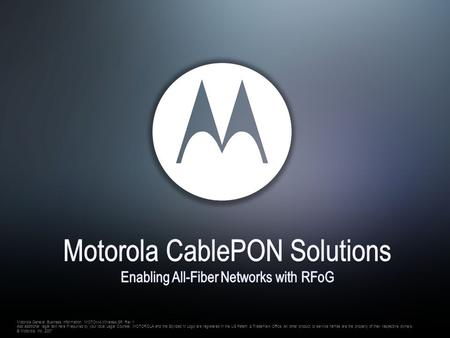 Motorola CablePON Solutions