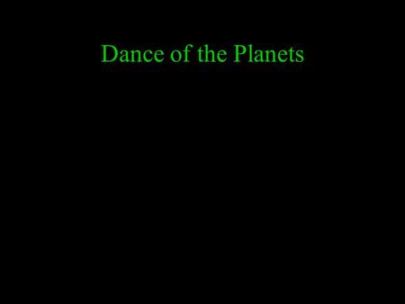 Dance of the Planets. When I was a child I tuned in to a beautiful fantasy.