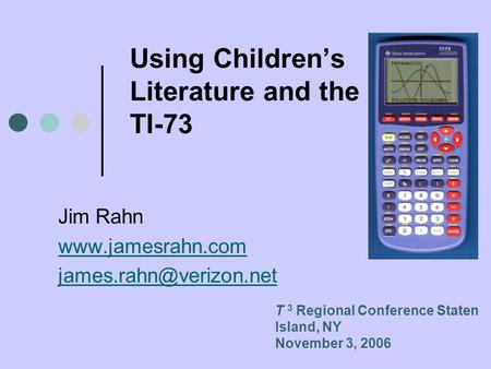 Using Children’s Literature and the TI-73