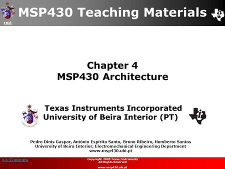 Chapter 4 MSP430 Architecture