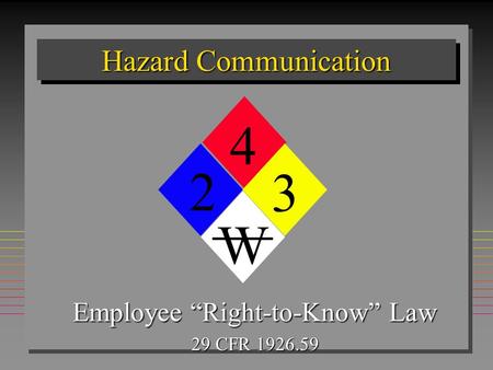 Employee “Right-to-Know” Law 29 CFR