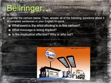 Bellringer… What event is the artist alluding to in this cartoon?