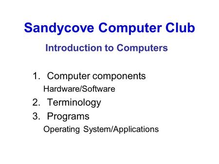 Sandycove Computer Club