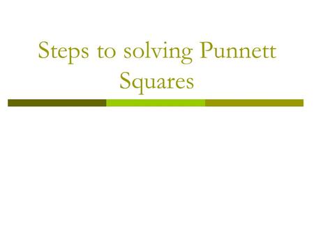 Steps to solving Punnett Squares