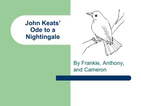 John Keats’ Ode to a Nightingale