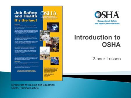 Introduction to OSHA 2-hour Lesson