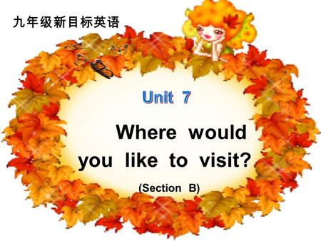 Where would you like to visit? (Section B). If you had enough money, where would you like to go? Id like to ________. 1.Isnt supposed to be very_____?