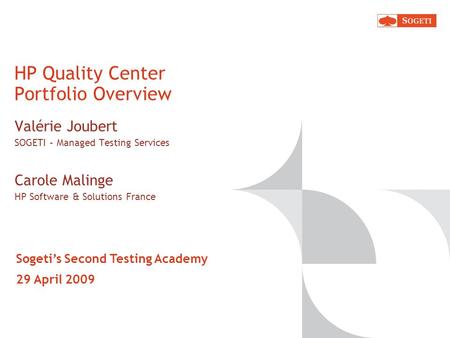 HP Quality Center Portfolio Overview