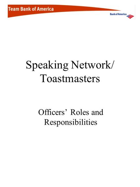 Speaking Network/ Toastmasters