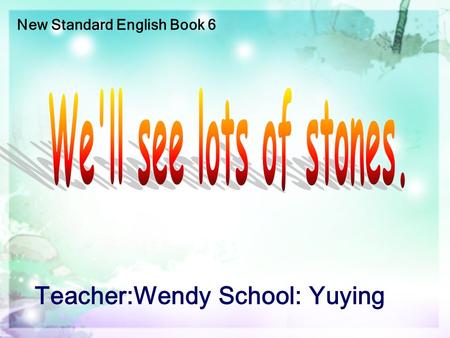 New Standard English Book 6 Teacher:Wendy School: Yuying.