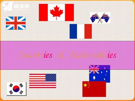 Countries & Nationalities. Australia- National flag Australian.