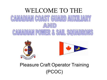 Pleasure Craft Operator Training (PCOC)