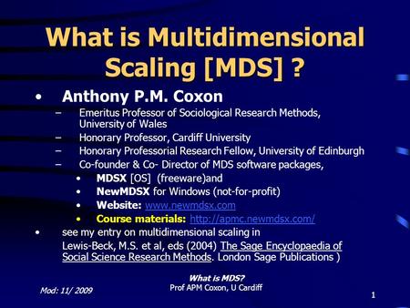 What is Multidimensional Scaling [MDS] ?