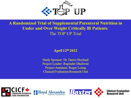 A Randomized Trial of Supplemental Parenteral Nutrition in
