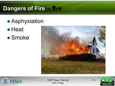Dangers of Fire Asphyxiation Heat Smoke CERT Basic Training