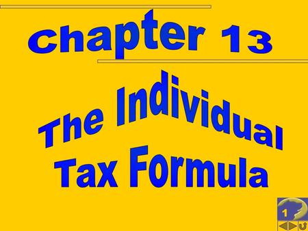 1. 2 THE INDIVIDUAL TAX FORMULA Corporate vs. individual tax model Filing status for individuals Overview of taxable income Alternative minimum tax Payment.
