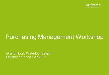Purchasing Management Workshop