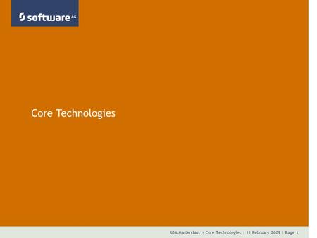 Core Technologies Presentation Title Date Author