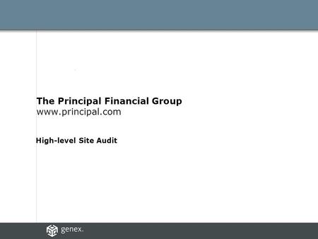 The Principal Financial Group www.principal.com High-level Site Audit.