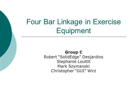 Four Bar Linkage in Exercise Equipment