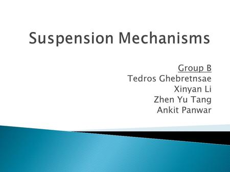 Suspension Mechanisms