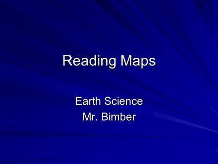 Earth Science Mr. Bimber