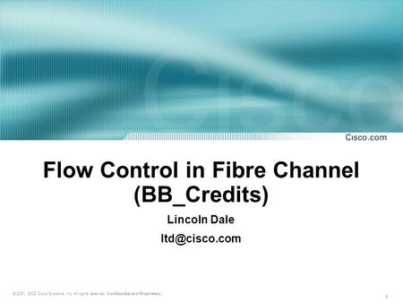 Flow Control in Fibre Channel (BB_Credits)