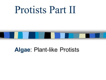 Algae: Plant-like Protists