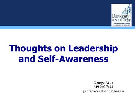 Thoughts on Leadership and Self-Awareness